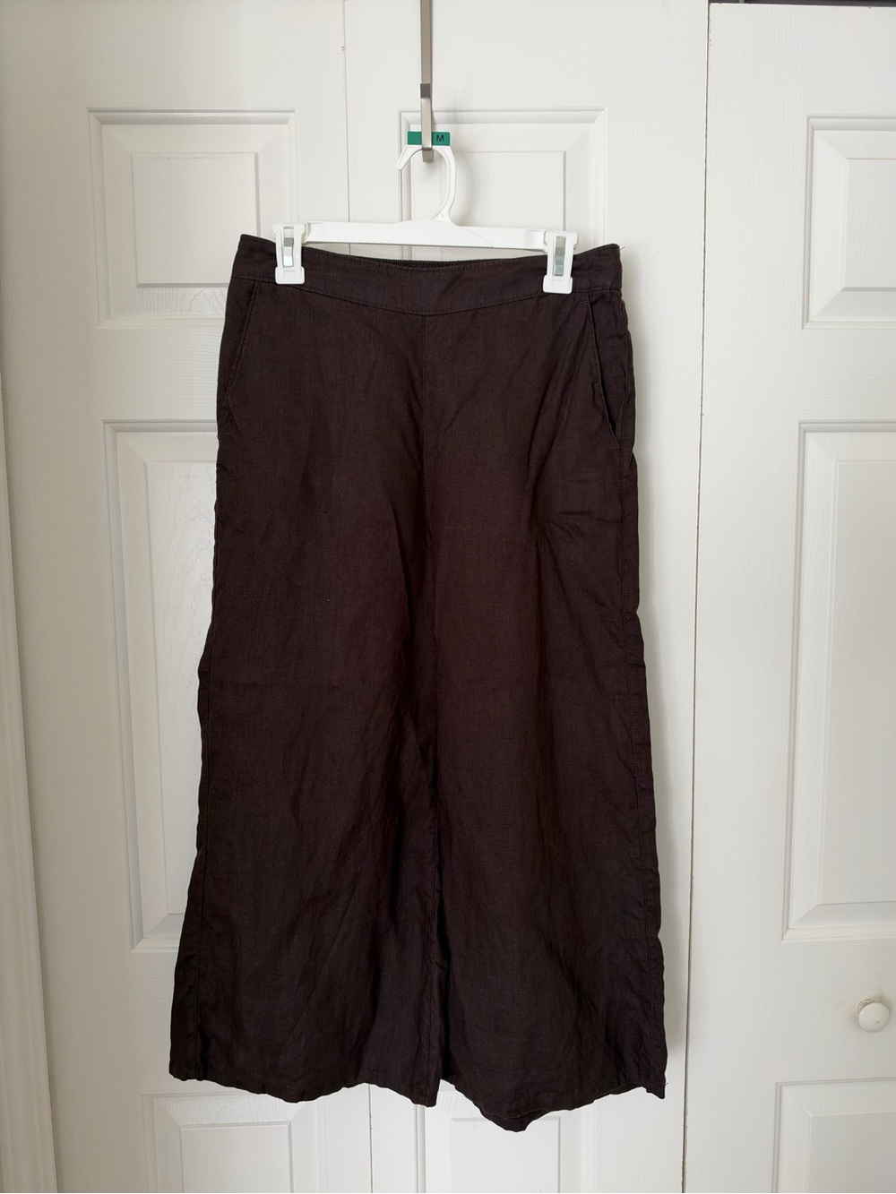 Joie 100% Linen Wide-Leg Pants - Dark Brown